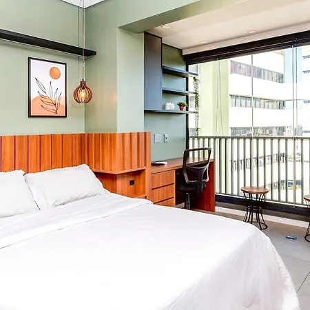 Studio moderno com vista e garagem em Liberdade metrô Vergueiro-2