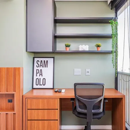 Studio moderno com vista e garagem em Liberdade metrô Vergueiro-3