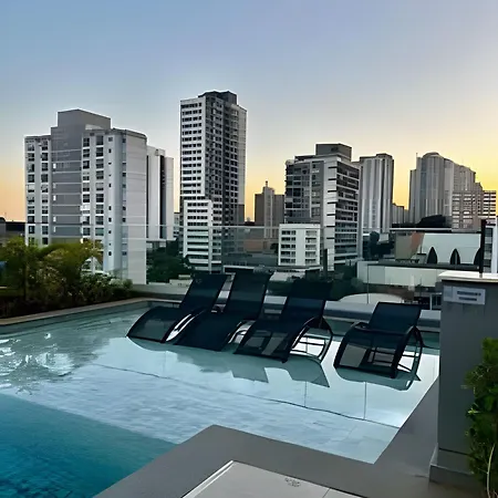 Studio completo a 200m do metro com ar condicionado piscina academia e lavanderia-2