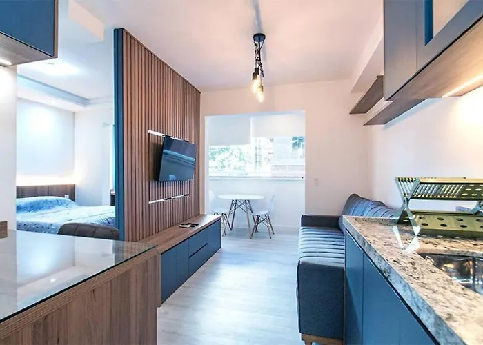 Studio moderno e confortável localizado no condomínio Now Alto da Boa Vista em Santo Amaro