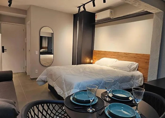 Studio Moderno E Aconchegante Para Ate 4 Pessoas