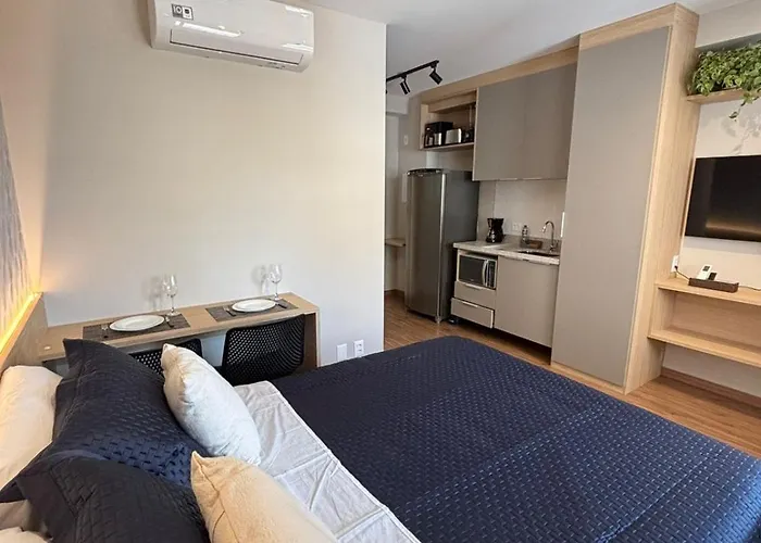 Studio novo e equipado próximo ao metrô e Consulado Americano