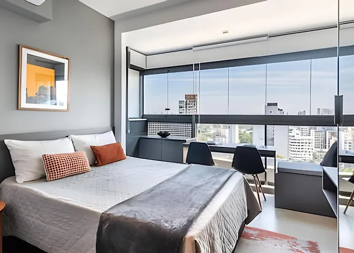 Bhaus VN Oscar Freire - Studio com Vista Jardins 17o andar - Ao lado do metrô - Academia - Lavanderia - Coworking - Mini mercado - Estacionamento Pago no Prédio - OF0