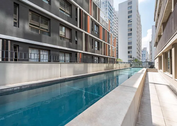 BHaus Jardins VN Melo Alves - Studio Premium com Varanda e Vista Incrível 16o andar - Oscar Freire 200m - Academia - Lavanderia - Vaga de Garagem - Metrô 300m - Acomoda 2 pessoas - ma64