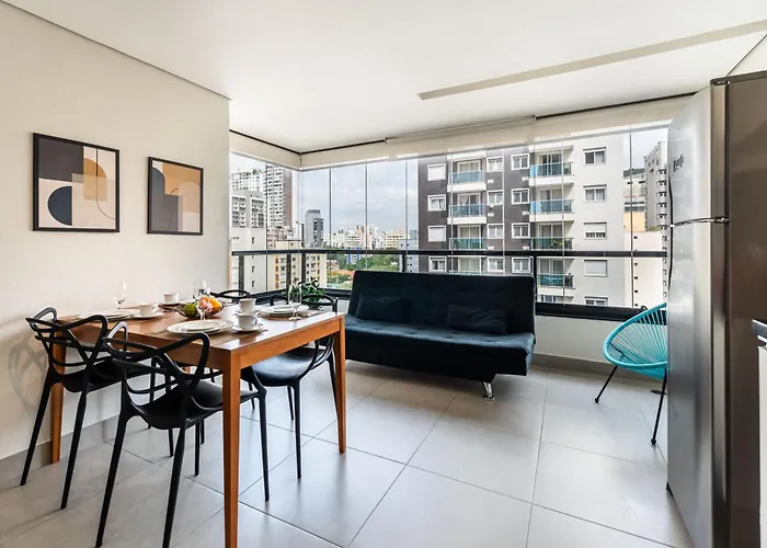 BHaus Vila Olímpia VN Casa do Ator Novo - Grand 41m2 - 1 quarto com varanda - 12o andar - Faria Lima - Vaga de Garagem - Academia - Lavanderia - Acomoda 2 adultos e 2 crianças