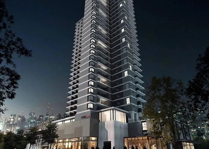 Studios Sofisticados com Ar, Cozinha, piscina, coworking e metrô a 5 min