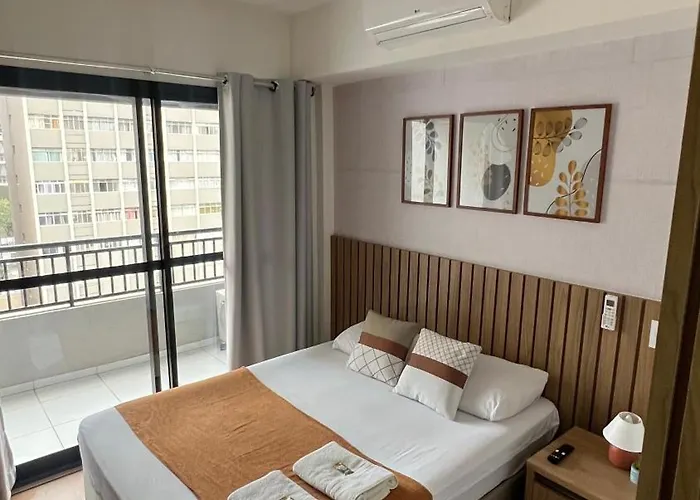 Studio 604 - Seu refúgio Urbano no Coração de São Paulo - Wifi, Vaga, Academia, Lavanderia, Mercado e Rooftop