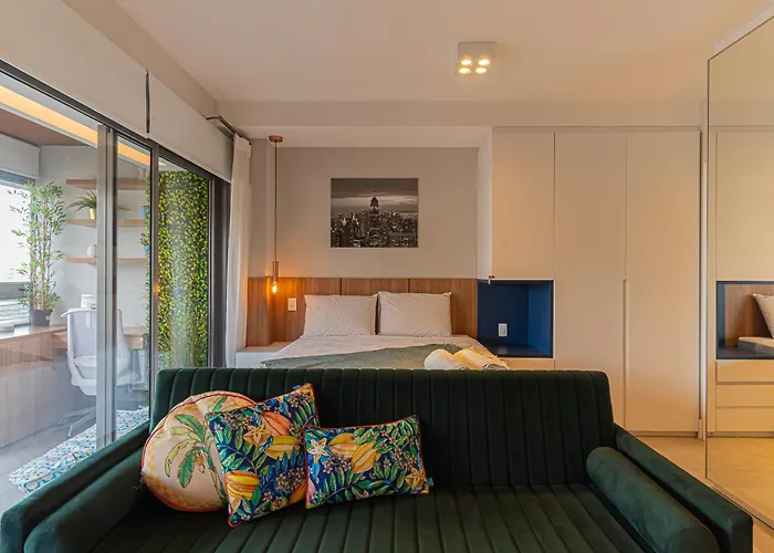 Éden Studio - Apartamento das Estrelas - Vaga, Wi-Fi, e Piscina no Brooklin
