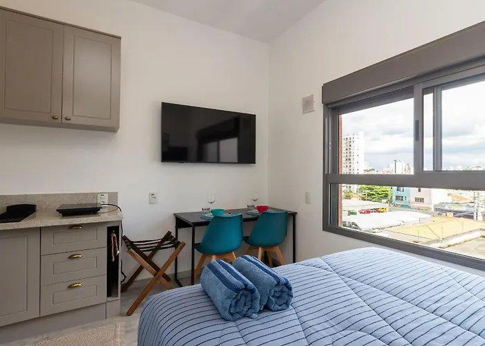 Studio com piscina e academia perto do metrô São Paulo