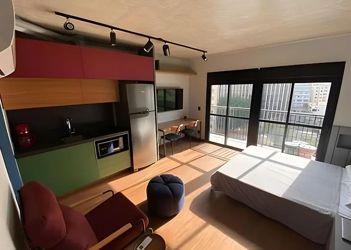 97 New Studio Next Paulista Av, Fast Wifi And Balcony